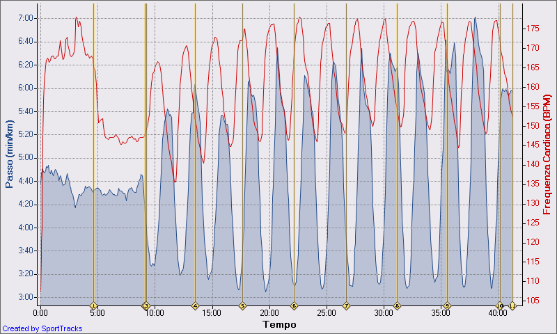 RB 12x300m 11-01-2010, Passo - Tempo